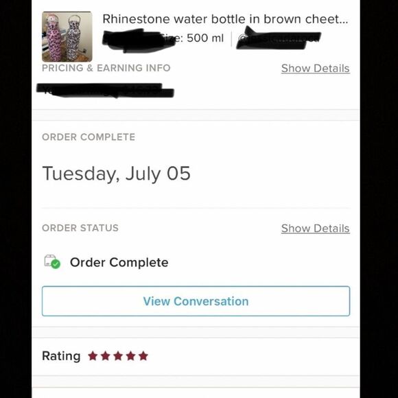 Rhinestone water bottle in Pink Cheetah Leopard with detachable silver chain - Picture 5 of 5